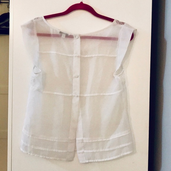 American Eagle Sheer, Boxy Top with Button Up Back - Picture 2 of 2